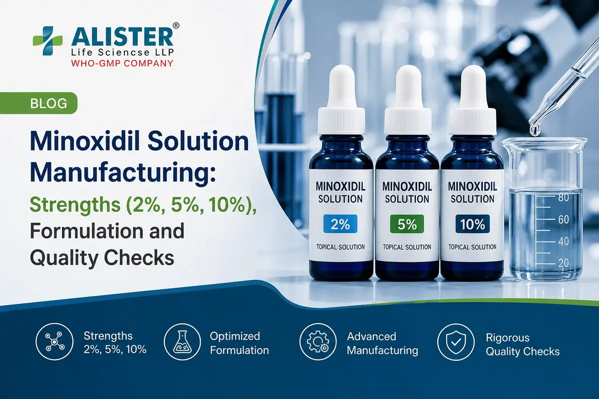 Minoxidil Solution Manufacturing: Strengths (2%, 5%, 10%), Formulation and Quality Checks