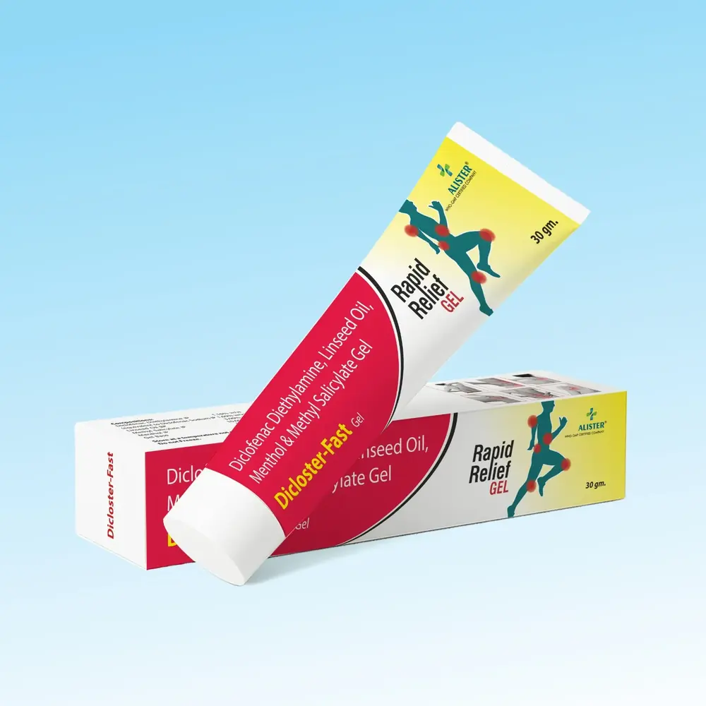 Dicloster-Fast – Diclofenac Diethylamine 1.16%, Linseed Oil 3%, Methyl Salicylate 10% & Menthol 5% by Alister Life Sciences