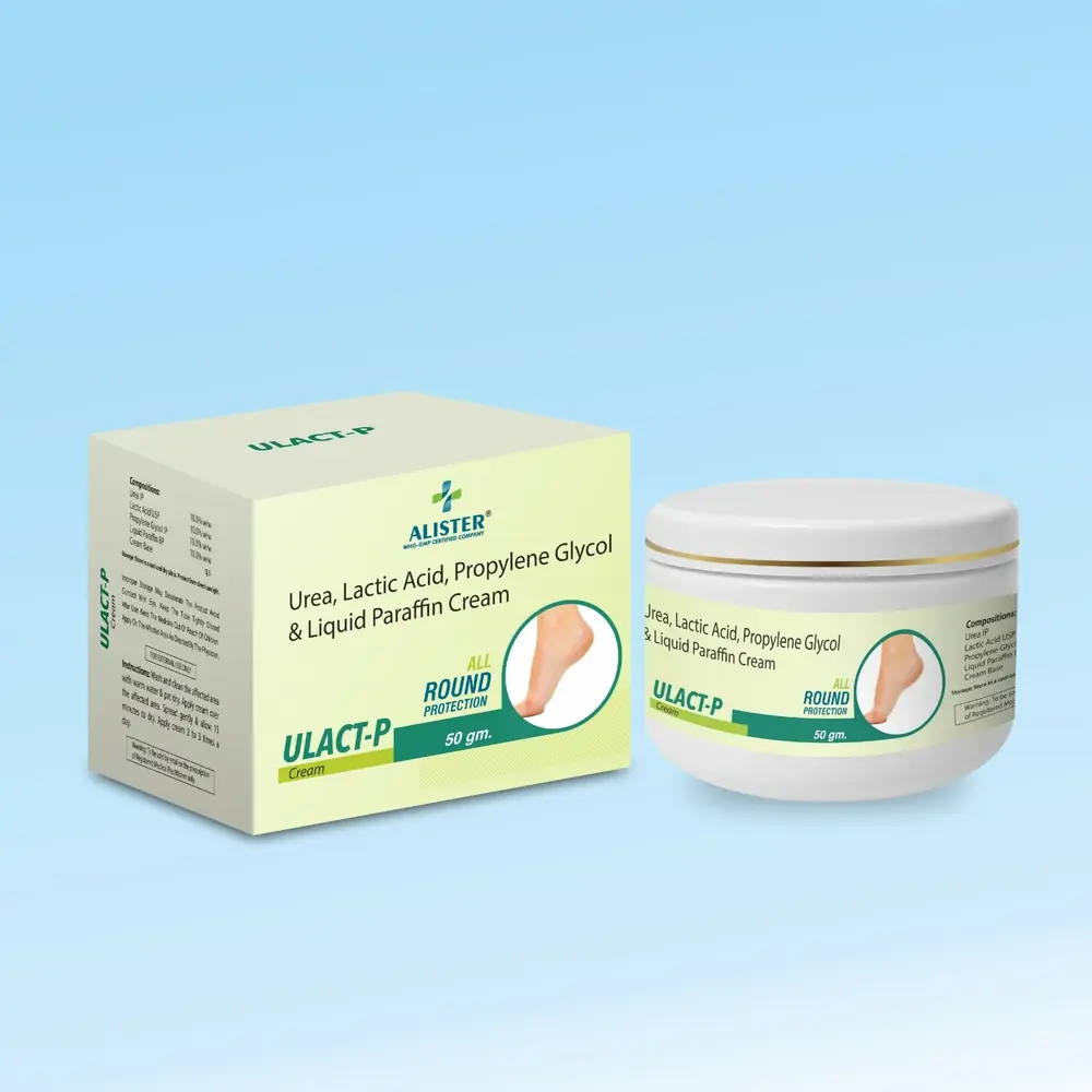 Ulact-p 50gm – Urea 10%, Lactic Acid 10%, Propylene Glycol 10% & Liquid Paraffin 10% Jar Packing by Alister Life Sciences